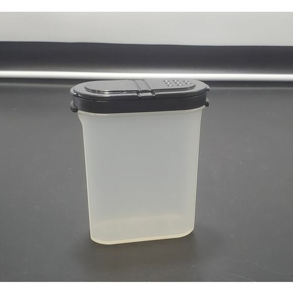 Tupperware large Spice Shaker Container Sheer w/Black Lid & Flip Top Cap - Picture 1 of 4